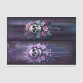Papel De Seda Macabro de medianoche, impresionante calavera góti