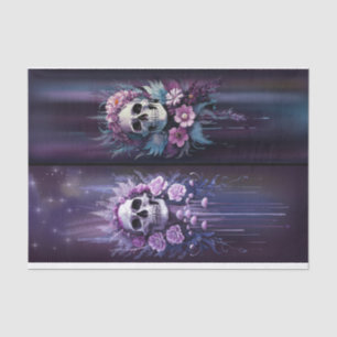 Papel De Seda Macabro nocturno, sorprendente cráneo gótico en ci