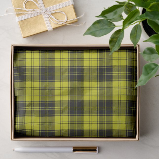 Papel De Seda Macachlan tartan amarillo chapa (Regalo )