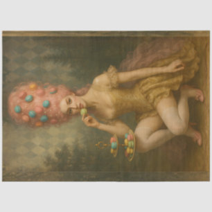 Papel De Seda Macarón Marie Antoinette Rococó Mujer Decoupage 