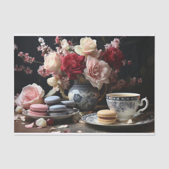 Papel De Seda Macarones y té (Anverso)