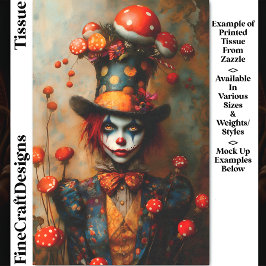 Papel De Seda Mad Hatter Style Circus Character DW4A Decoupage