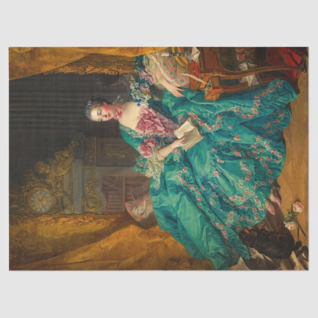 Papel De Seda Madame de Pompadour por Francois Boucher (Anverso)