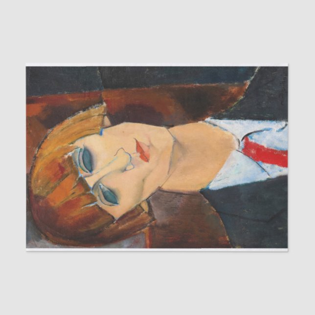 Papel De Seda Madame Kisling, 1917 por Amedeo Modigliani (Anverso)