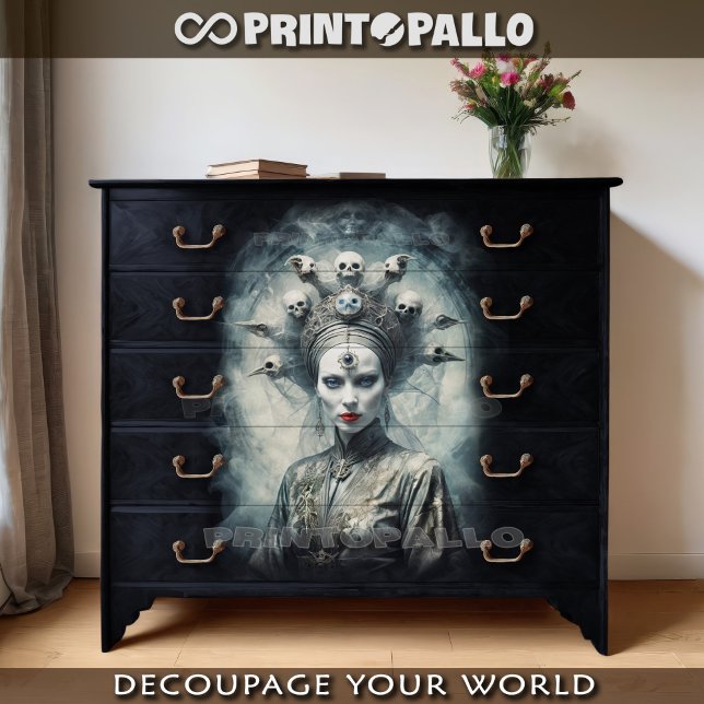 Papel De Seda Madame Skull, Reina gótica de los huesos (Subido por el creador)