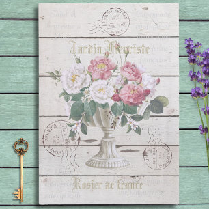 Papel De Seda Madera clásica rústica Vintage Ephemera Botánica