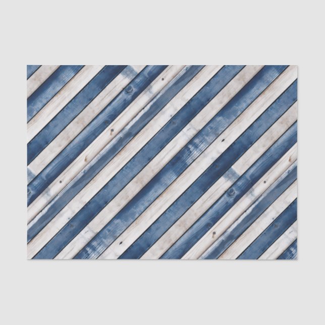Papel De Seda Madera de franja azul patriótica (Anverso)