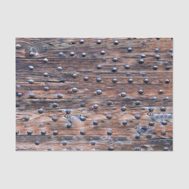 Papel De Seda Madera resistida vieja rústica con los clavos (Anverso)