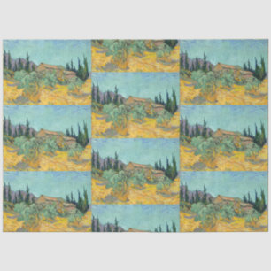 Papel De Seda Madera Sheds Van Gogh Arte de Paisaje Amarillo