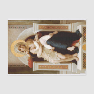 Papel De Seda Madonna con niño y Juan el Bautista, Bouguereau