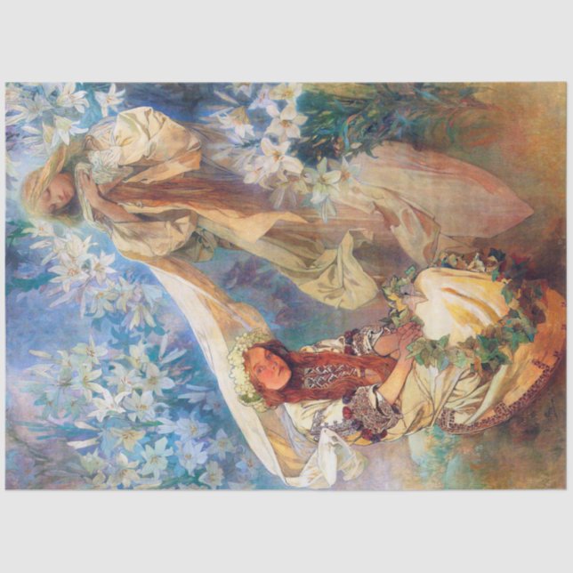 Papel De Seda Madonna del Lily, Mucha (Anverso)
