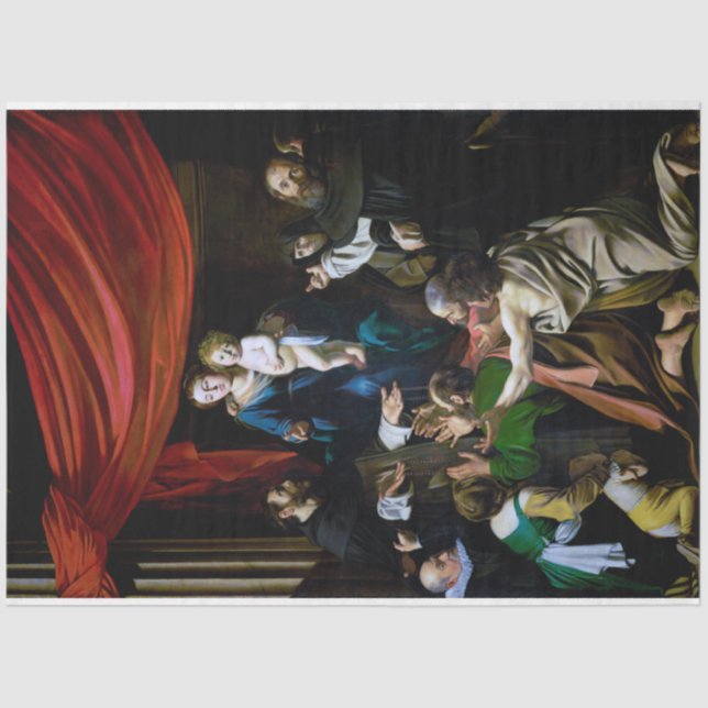 Papel De Seda Madonna del Rosario, Caravaggio (Anverso)