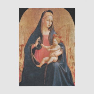 Papel De Seda Madonna e hijo de uvas por Fra Angelico