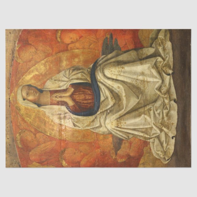 Papel De Seda Madonna en Gloria (Virgen María Enstronada) (Anverso)
