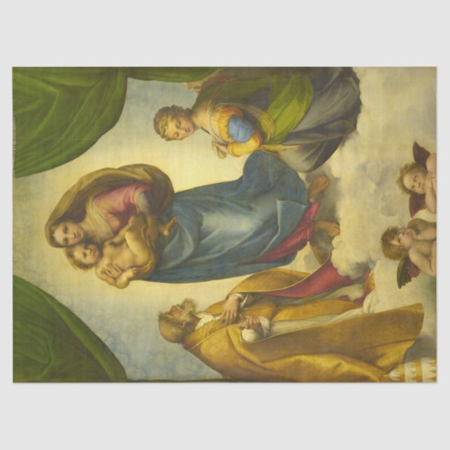 Papel De Seda Madonna sistina de Raphael (Anverso)