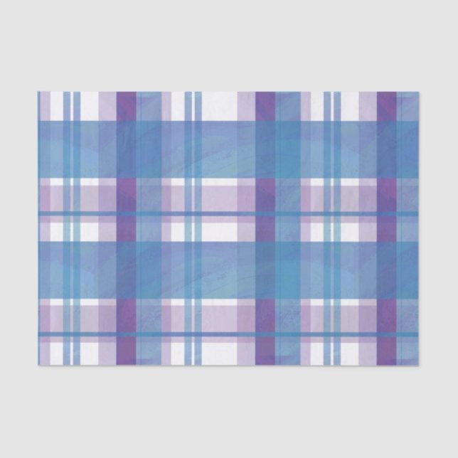 Papel De Seda Madras cubiertas azul y púrpura (Anverso)