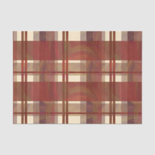 Papel De Seda Madrás Plaid Cae Rojo