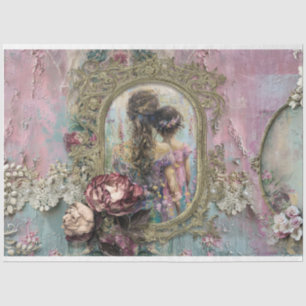 Papel De Seda Madre e hija Shabby Chic y collage floral