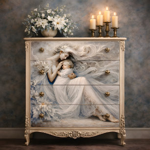 Papel De Seda Madre e hijo Decoupage Angelical