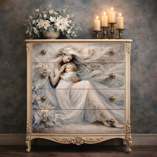Papel De Seda Madre e hijo Decoupage Angelical (Mother and Child Angelic Decoupage Tissue Paper)