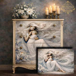 Papel De Seda Madre e hijo Decoupage Angelical