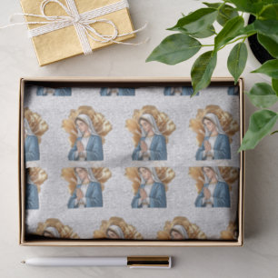Papel De Seda Madre María Religiosa Católica Cristiana Bautismo