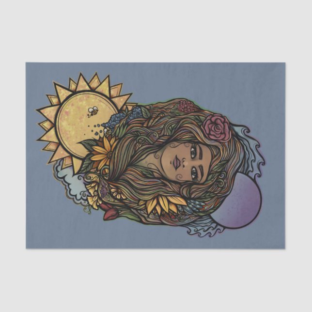 Papel De Seda Madre Tierra, diosa del tarot mundial (Anverso)