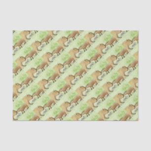 Papel De Seda Madre y bebé capibara