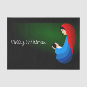 PAPEL DE SEDA MADRE Y NIÑO "FELIZ NAVIDAD"