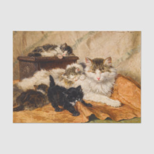 Papel De Seda Madre y sus gatitos