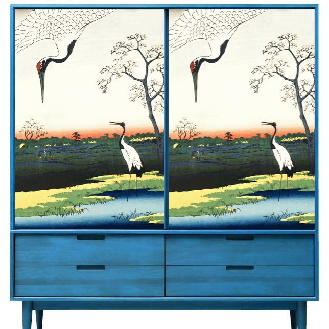 Papel De Seda Maestría de la época de Hiroshige Pareja de Grúas (Subido por el creador)