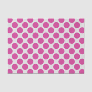 Papel De Seda Magenta moderna y grandes puntos de polka blancos
