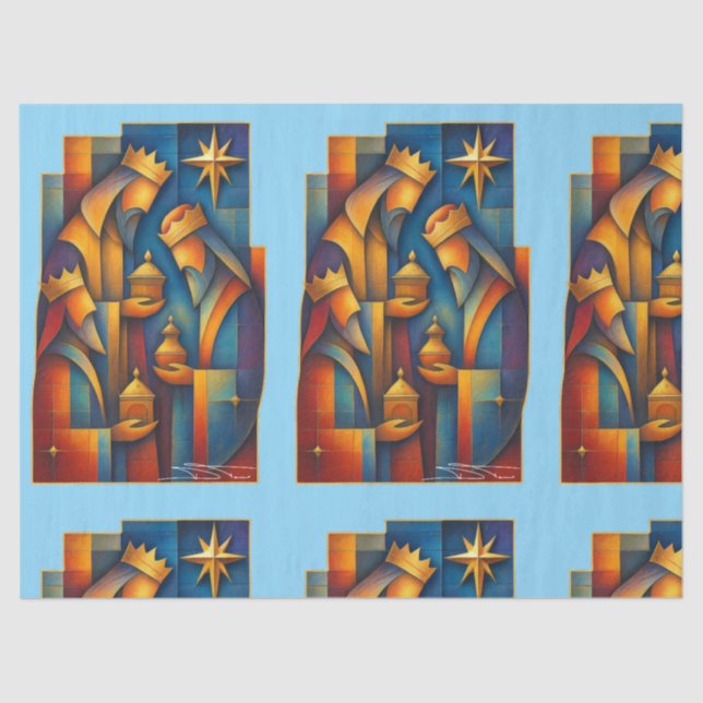 Papel De Seda Magi Geométrico - Estrella de Navidad de los Tres  (Anverso)