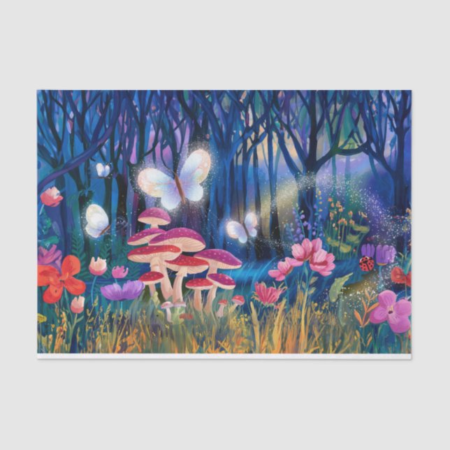 Papel De Seda Magia de mariposa, Woodland etéreo, (Anverso)