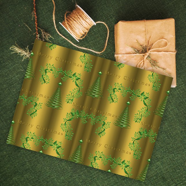 Papel De Seda Magia de Navidades verdes y de oro (Subido por el creador)