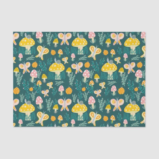 Papel De Seda Magia Mushrooms Cute Butterflies Sniceps Ladybugs (Anverso)
