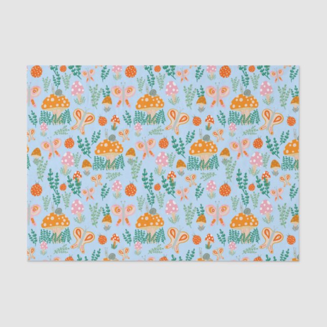 Papel De Seda Magia Mushrooms Cute Butterflies Sniceps Ladybugs (Anverso)
