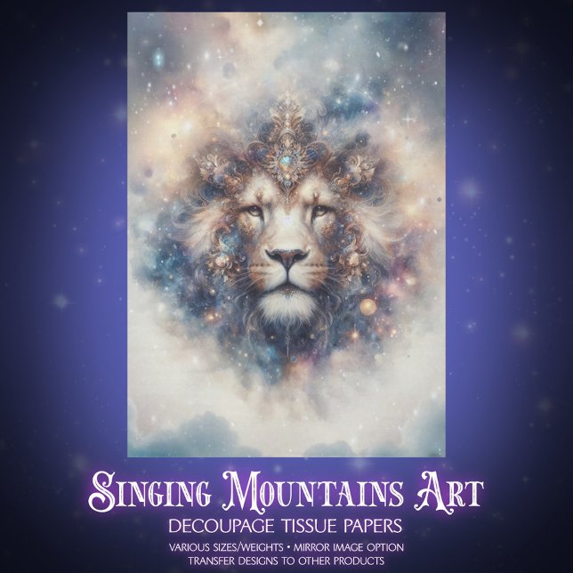 Papel De Seda Magical Fantasy Lion Decoupage (Subido por el creador)