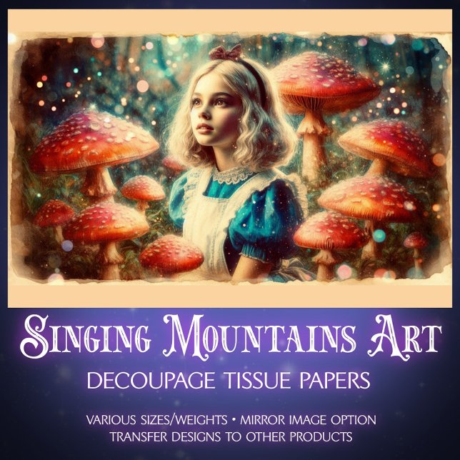Papel De Seda Magical Mushroom Wonderland and Alice Decoupage (Subido por el creador)