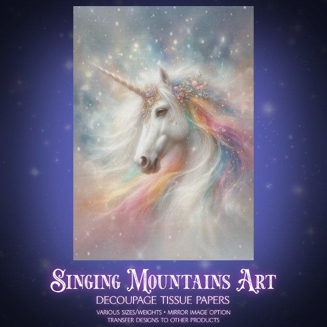 Papel De Seda Magical Rainbow Unicorn Portrait Decoupage  (Subido por el creador)