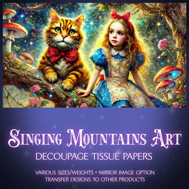 Papel De Seda Magical Treetop Tales Alice and Cat Decoupage (Subido por el creador)