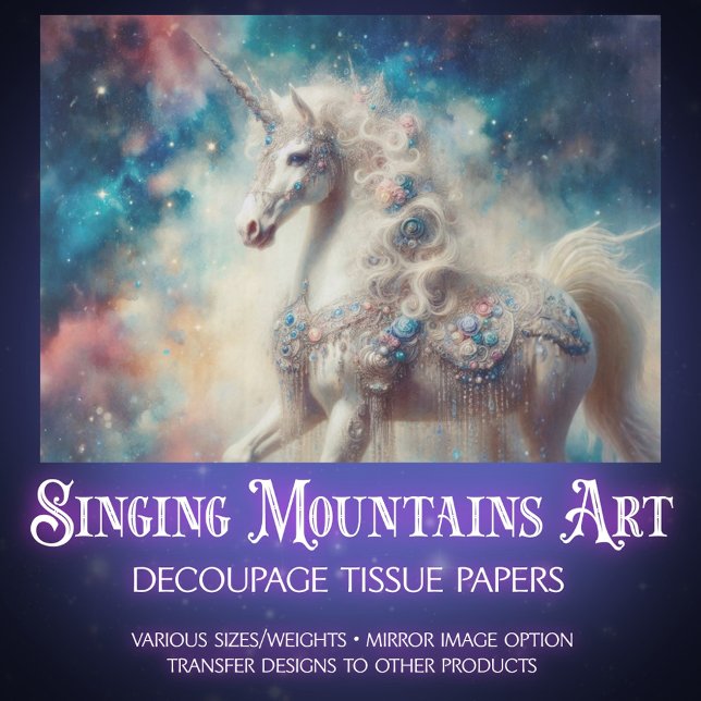 Papel De Seda Magical Unicorn Galaxy Fantasy Art Decoupage  (Subido por el creador)