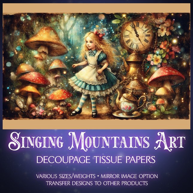 Papel De Seda Magical Victorian Alice Fairytale (Subido por el creador)