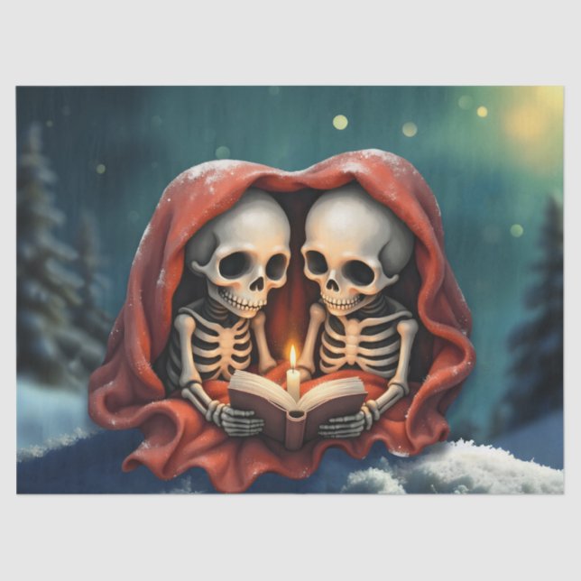 Papel De Seda Magical winter moments, two skeletons (Anverso)