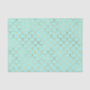 Papel De Seda Magnífica escala de oro y sirena de menta