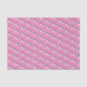 Papel De Seda Magnífico caballo morado rosa unicornio mítico