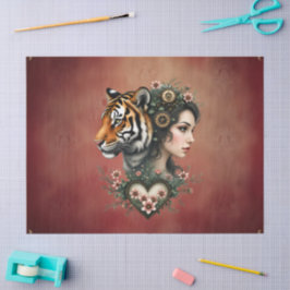 Papel De Seda Magnífico mundo floral de steampunk