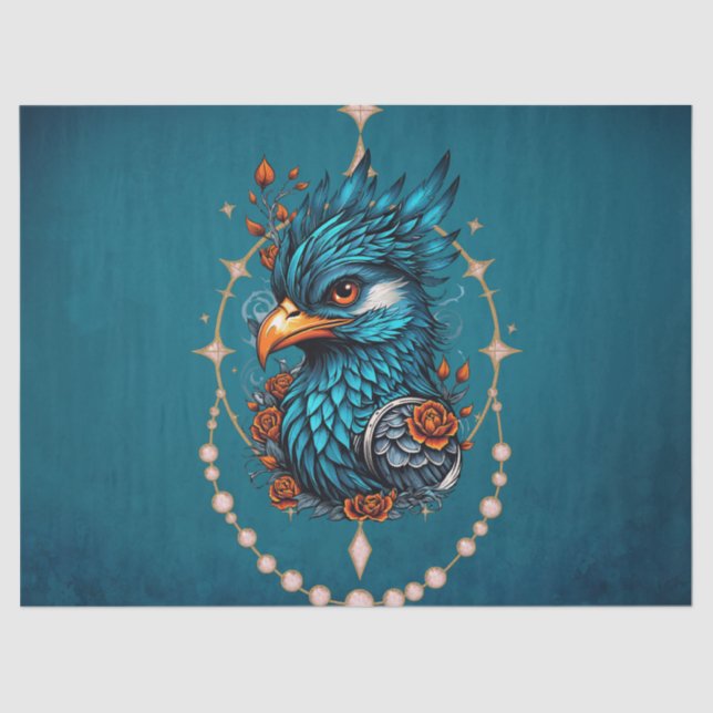 Papel De Seda Magnífico pájaro azul (Anverso)