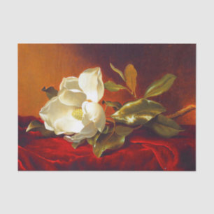 Papel De Seda Magnolia en Terciopelo Rojo Martin Johnson Heade