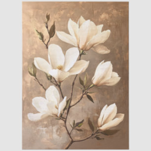 Papel De Seda Magnolias blancas en la cinta de tono de deshielo